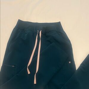 Figs Teal medium tall straight leg